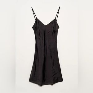 Organic by John Patrick. black silk slip. Small.